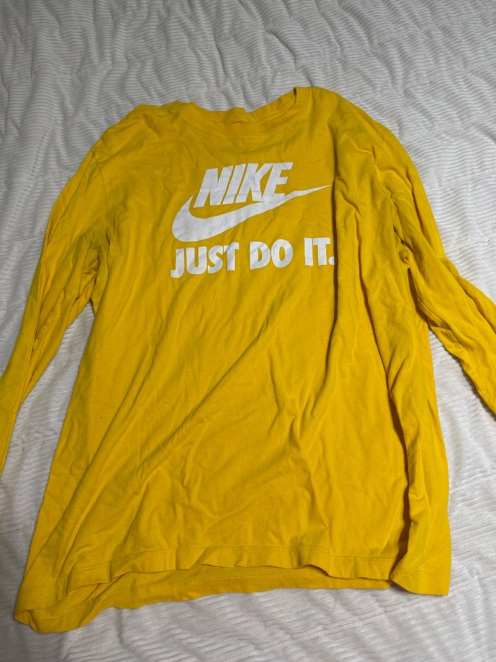 Nike Yellow Long Sleeve Tee with White Logo
